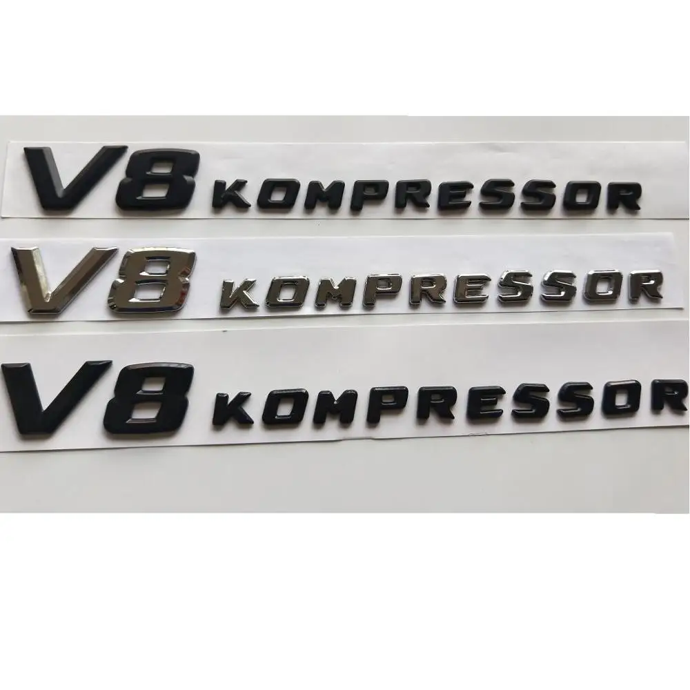 

Chrome / Matte Black / Gloss Black V8 KOMPRESSOR Letters Badge Emblem Emblems Decal Sticker for Mercedes Benz AMG V8KOMPRESSOR