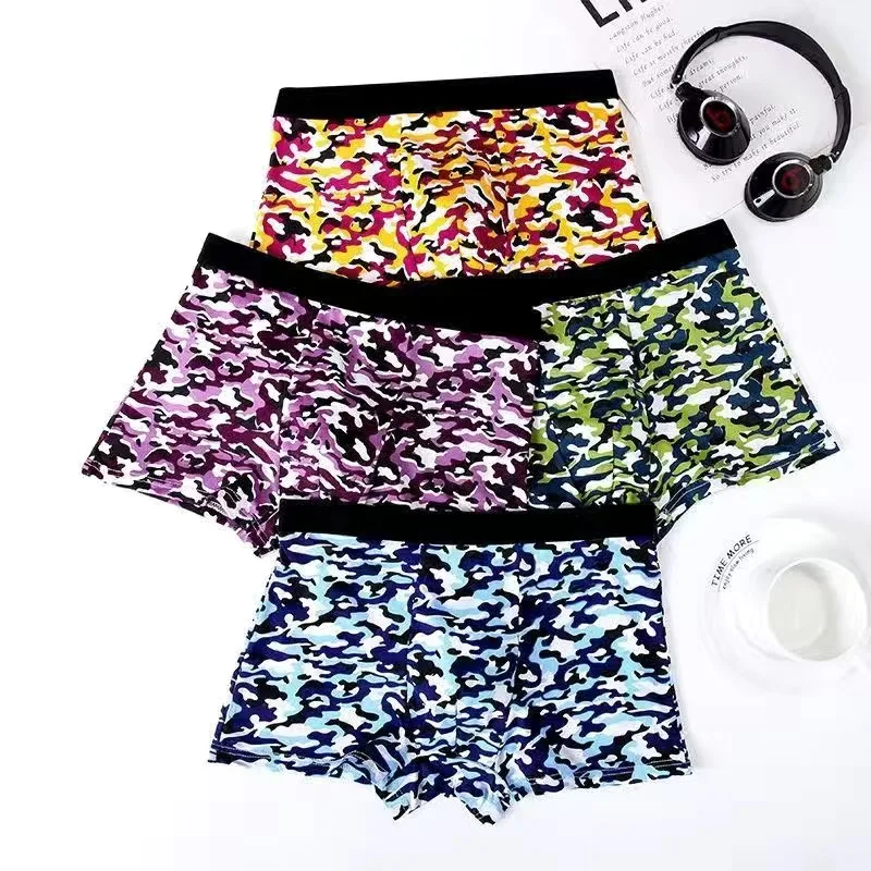 Трусы-боксеры мужские 8 шт./лот дышащие шорты со средней талией из мягкой ткани с