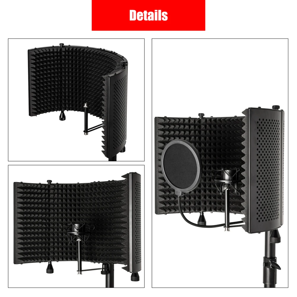 

Microphone Sound-Absorbing Hood Desktop Using The Floor With Holder Using The Complimentary Pop Filt