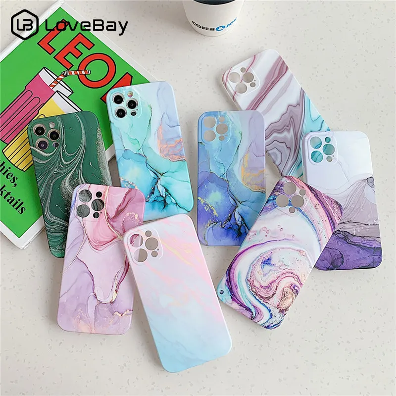 

Marble Texture Granite Retro Phone Case For iPhone 13 12 11 Pro Max X XR XS Mini 7 8 Plus SE 2020 Lens Protection Soft IMD Cover