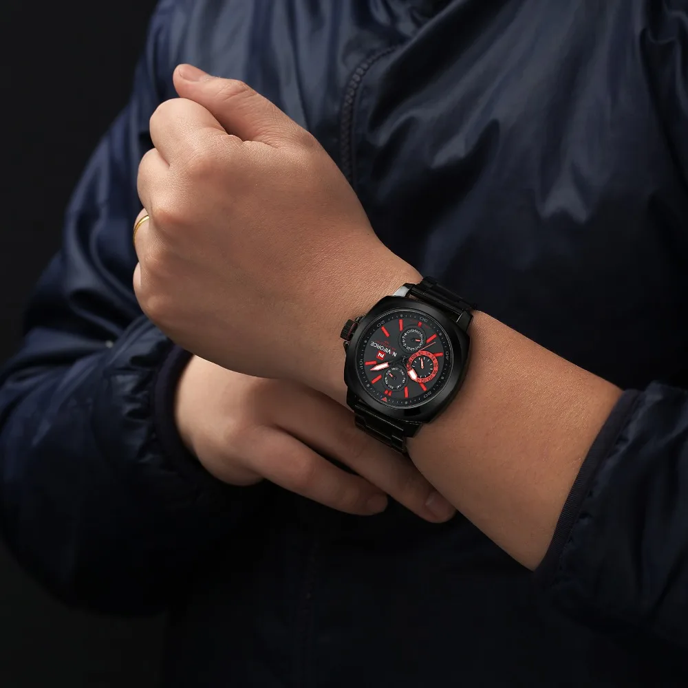 NAVIFORCE Мужские кварцевые часы лучший бренд военные спортивные часы мужские водонепроницаемые часы из нержавеющей стали с календарем Relogio Masculino