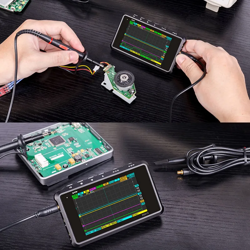 4 Channel 100MS/s MINI Nano DSO213 DS213 Professional Portable Digital Oscilloscope DSO 213 DS with X1 & X10 Probe | Инструменты