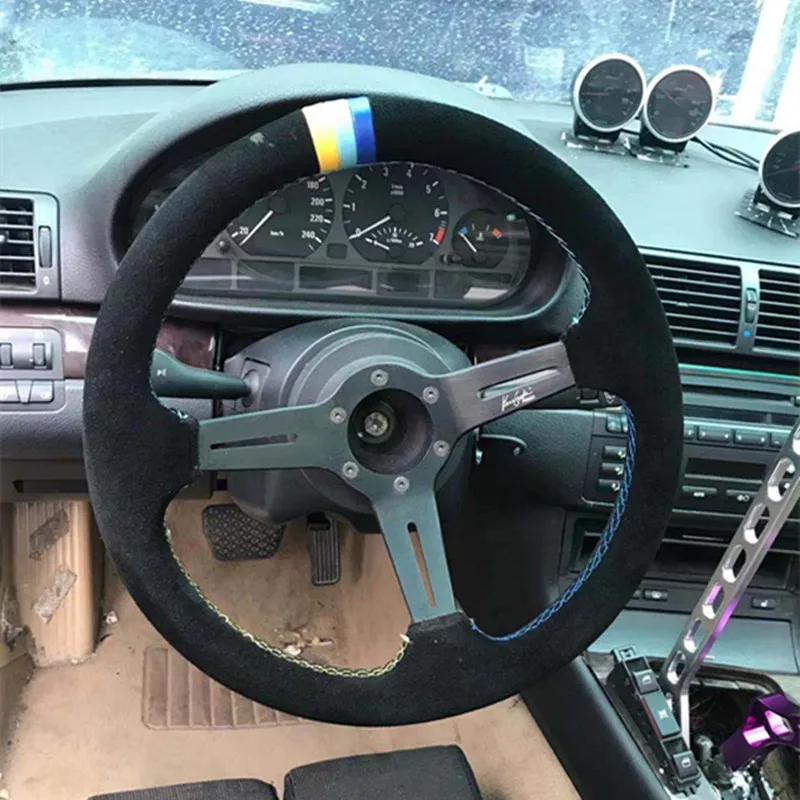 Модифицированное гоночное рулевое колесо SPSLD 14 дюймов 350 мм из замши и кожи 1 заказ