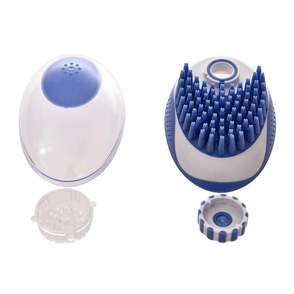 

Pet Bathing Brush Soft Rubber Bristles Built-in Soap Dispenser Dog and Cat Massage and Shedding Brush