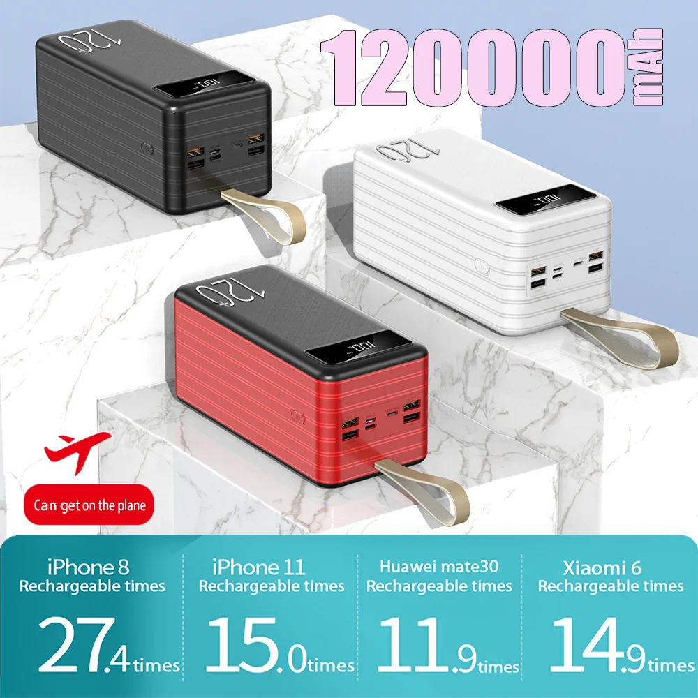 

2021 latest fast charging 120000mAh power pack large capacity mobile power universal 5v3a fast charging