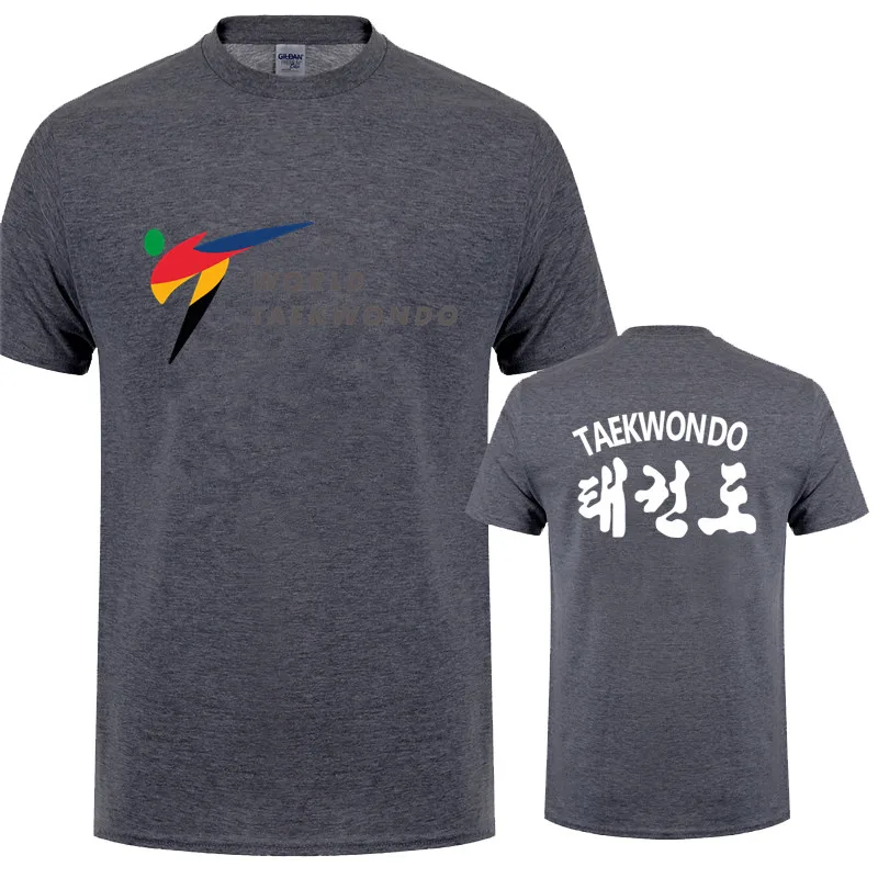 WTF мировая тхэквондо-федерация футболка летние с коротким рукавом хлопковые