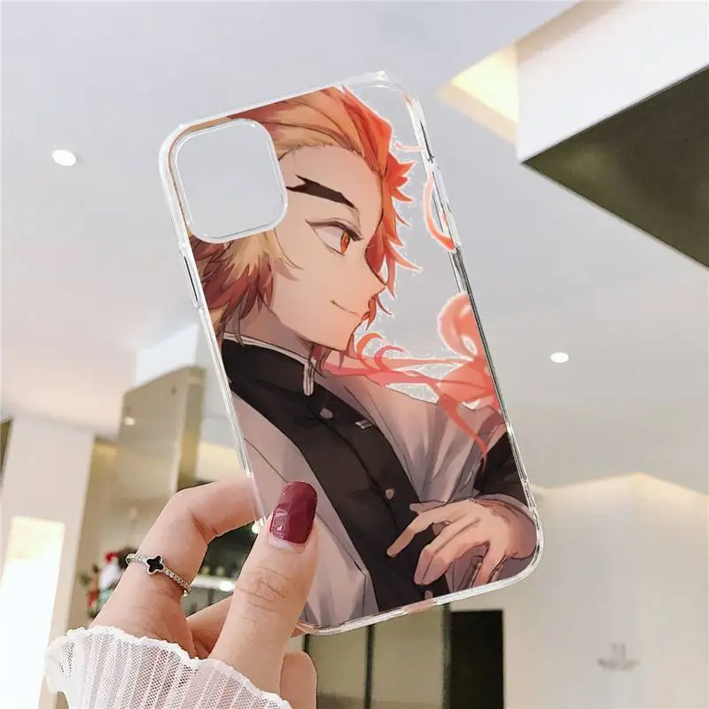 

Kyojuro Rengoku anime Phone Case Transparent for iPhone 6 7 8 11 12 s mini pro X XS XR MAX Plus SE cover funda