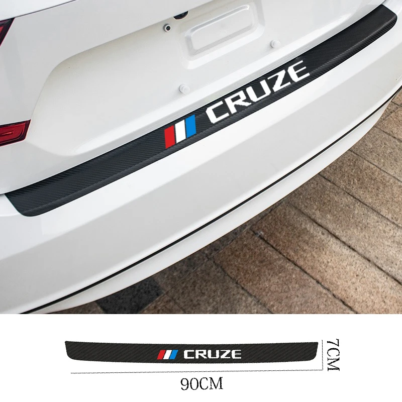 

For Chevrolet Cruze 2011 2012 2013 2014-2020 Accessories New Carbon Fiber Car Rear Bumper Trunk Guard Protected Leather Stickers