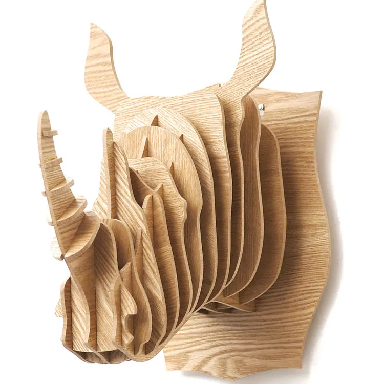 3D пазл деревянная креативная голова носорогов настенная Подарочная поделка