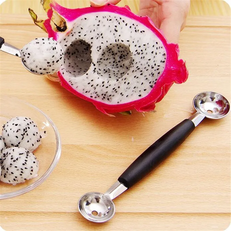 Лидер продаж двойная двухсторонняя ложка из нержавеющей стали с шариком в форме