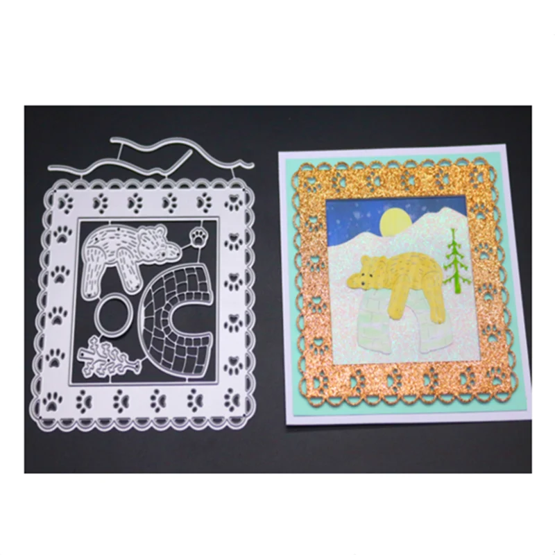 YINISE металлические режущие штампы для трафареты скрапбукинга медведь Обложка DIY