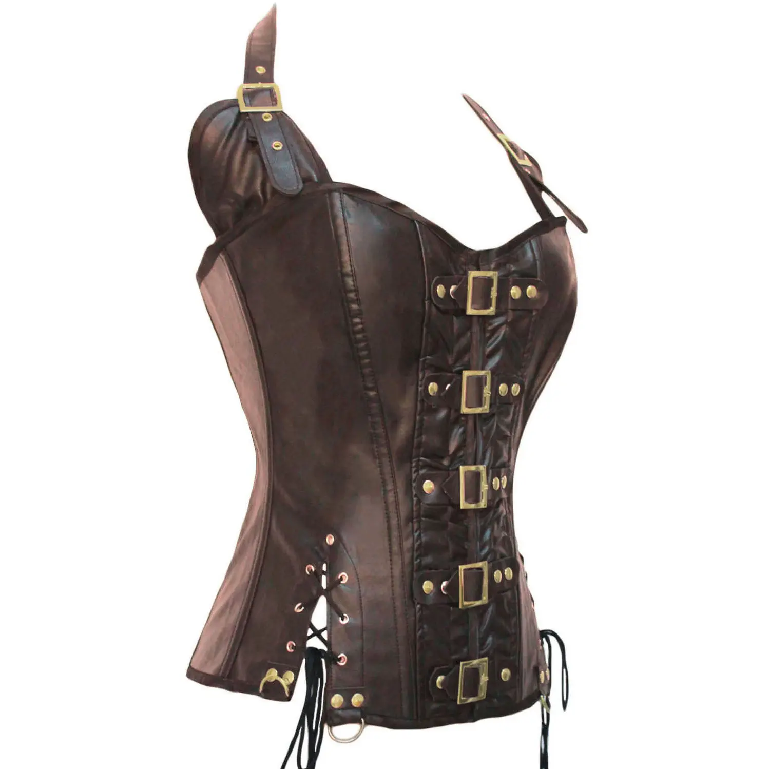 Кожаный корсет Женский черный модный сексуальное Клубное Утягивающее | Женская