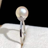 yikalaisi 925 sterling silver rings jewelry for women 8 9mm round natural freshwater pearl rings new arrivals wholesales