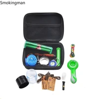 portable 12 piece set smoking set manual cigarette grinding device storage tank smoke accessories gadgets for men