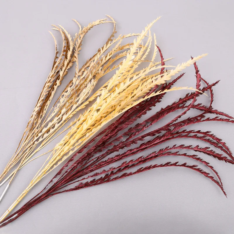 5 вилок Delphinium Искусственные цветы свадебное украшение Miscanthus пластиковый цветок