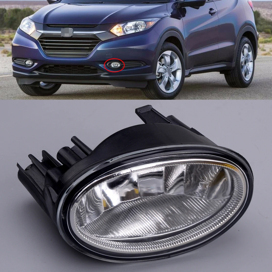 

Car Front Left Clear Fog Light Lamp Fit For Honda HR-V 2016 2017