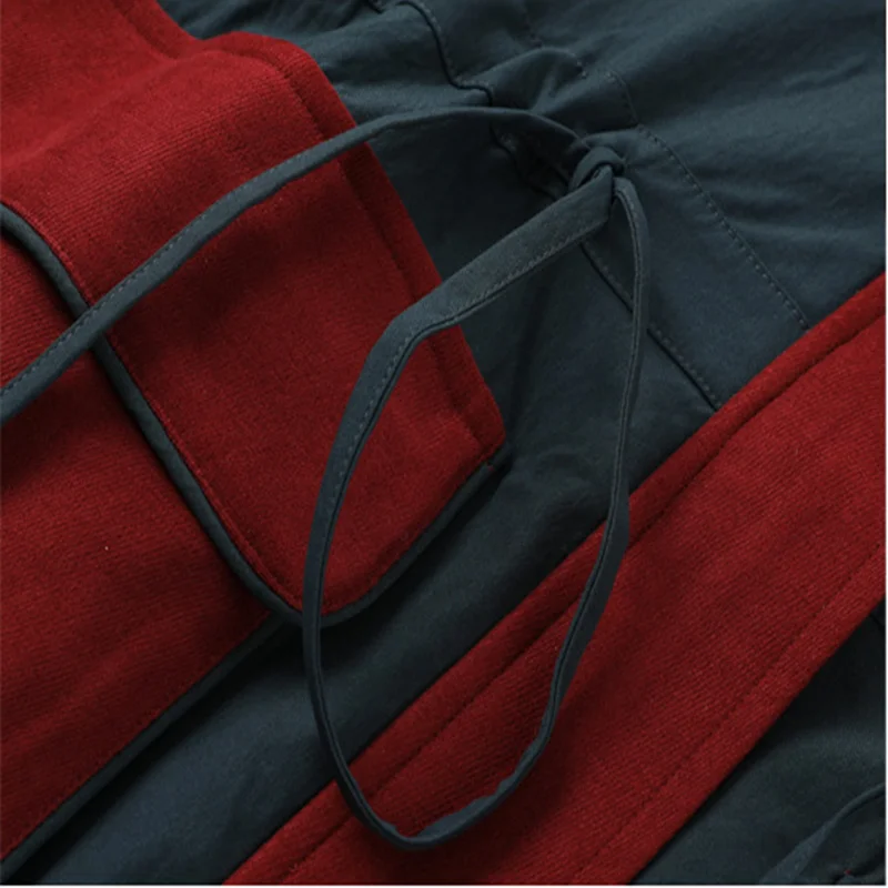 

2020 Autumn And Winter Ladies Windbreaker Korean Version Loose Contrast Color Three-Dimensional Pocket Style Long Over The Knee