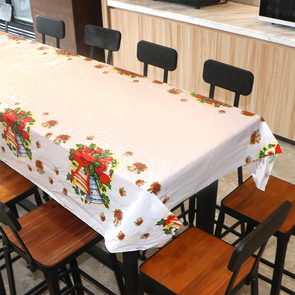 110x180 см Рождественская скатерть с рисунком колокольчика прямоугольная