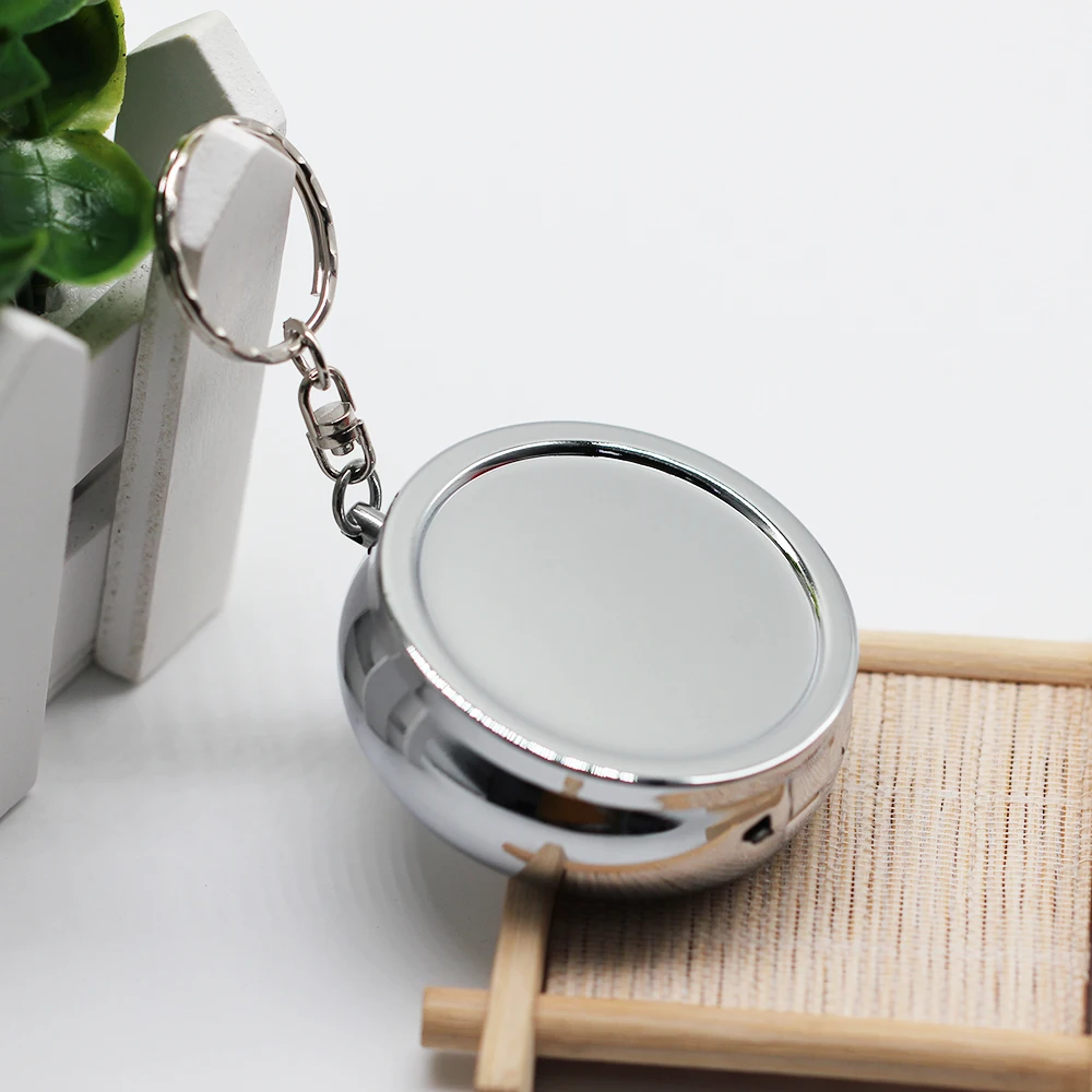 1 шт. металлический серебристый круглый контейнер для таблеток с 3 отверстиями и