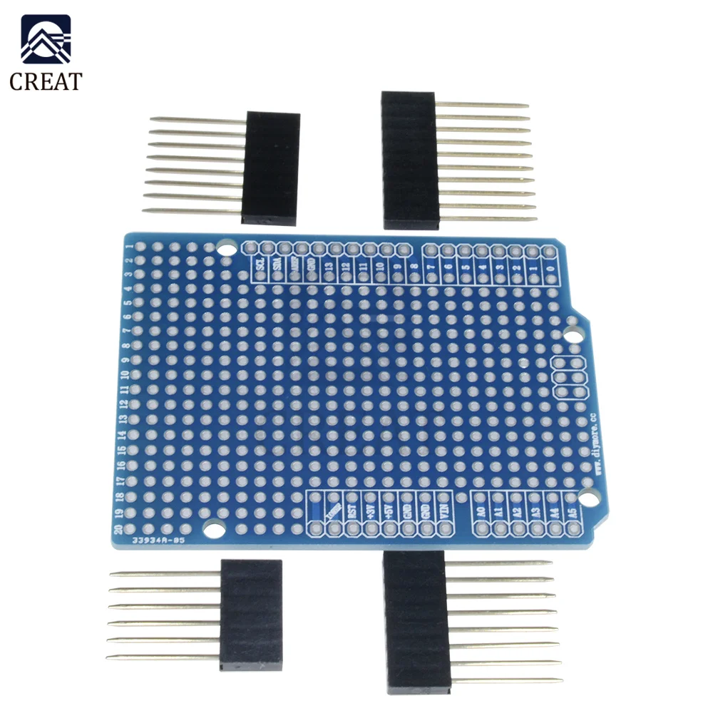 Прототип печатной платы для Arduino R3 ATMEGA328P, щит, макетная плата, протоэкран «сделай сам», Φ 2,54 мм, 2 мм, отверстие