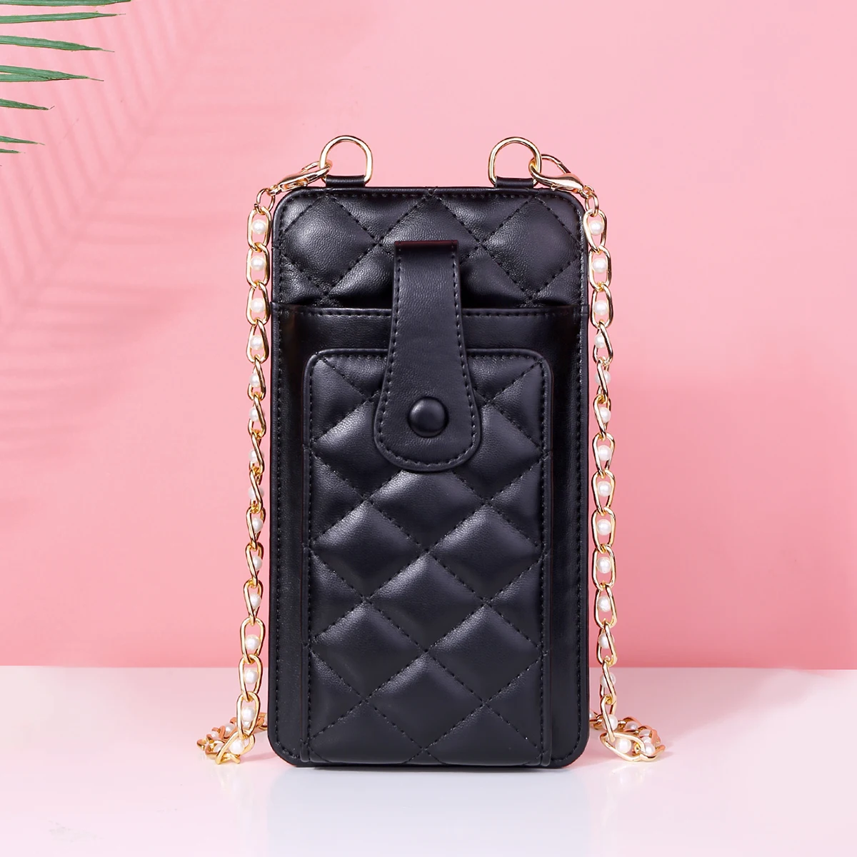 

2021 New Women Wallet Solid Color Leather Shoulder Straps Shoulder Mobile Phone Big Card Holders Wallet Handbag Pockets Girls