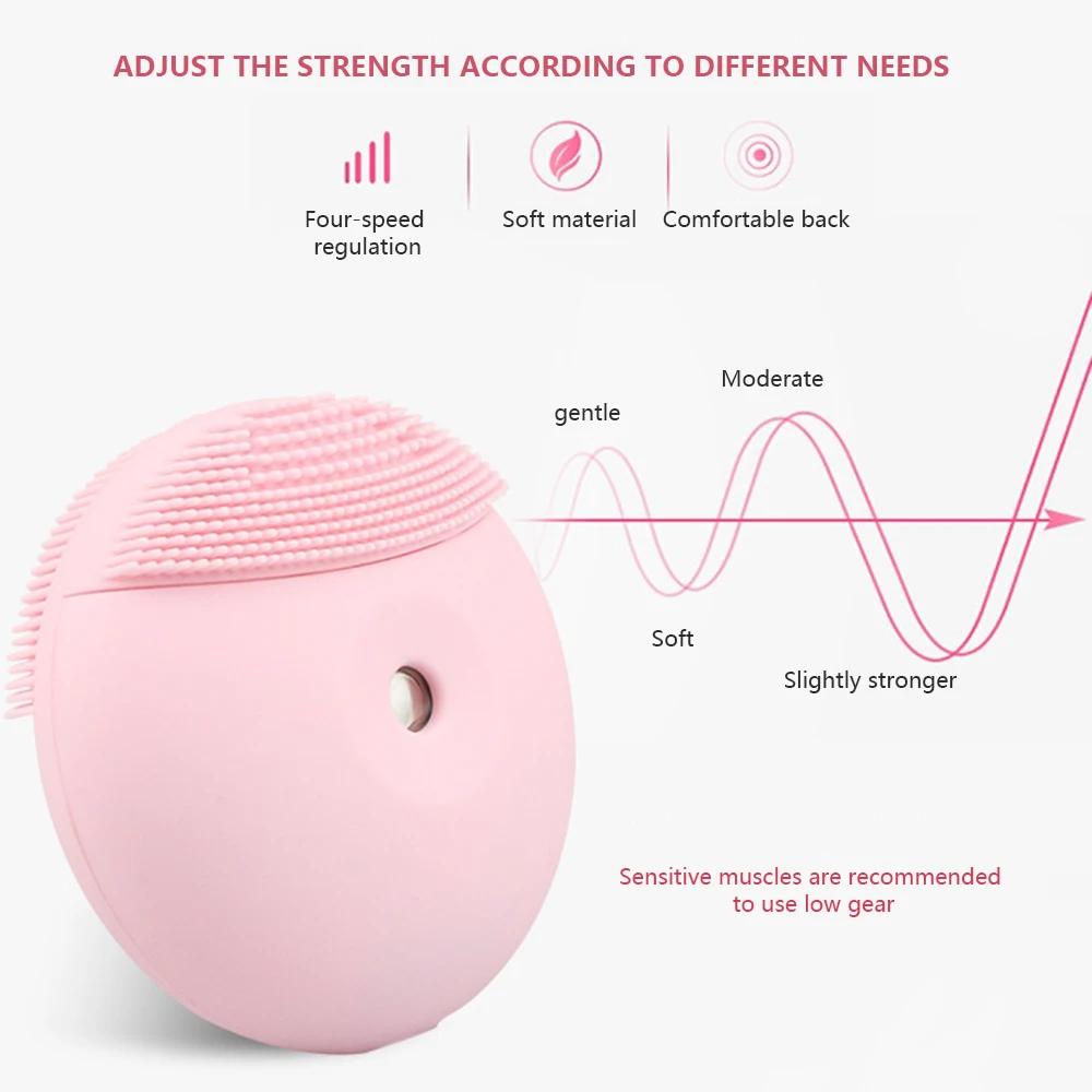 Электрическая щетка для очищения лица звуковая вибрация мини очиститель