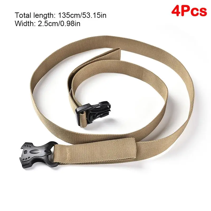 

4PcsHiking Travel Cargo Storage Belt Luggage Buckle Tied Tighten Outdoor Camping Tour Strap for Family Outdoor Camping supplies