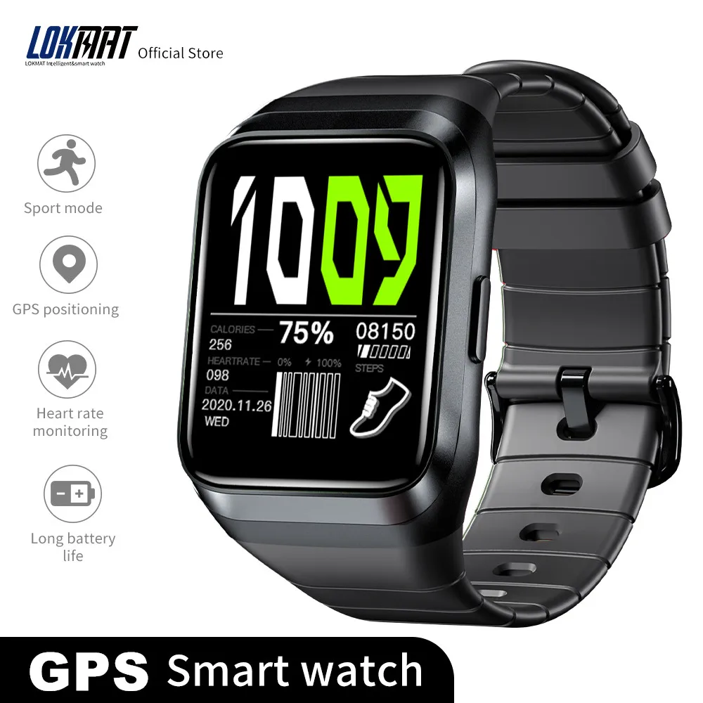 

LOKMAT GPS Smart Watch Fitness Tracker IP68 Waterproof Smartwatch Men ZEUS 2 Full Touch Screen Tactical Clock for Android iOS