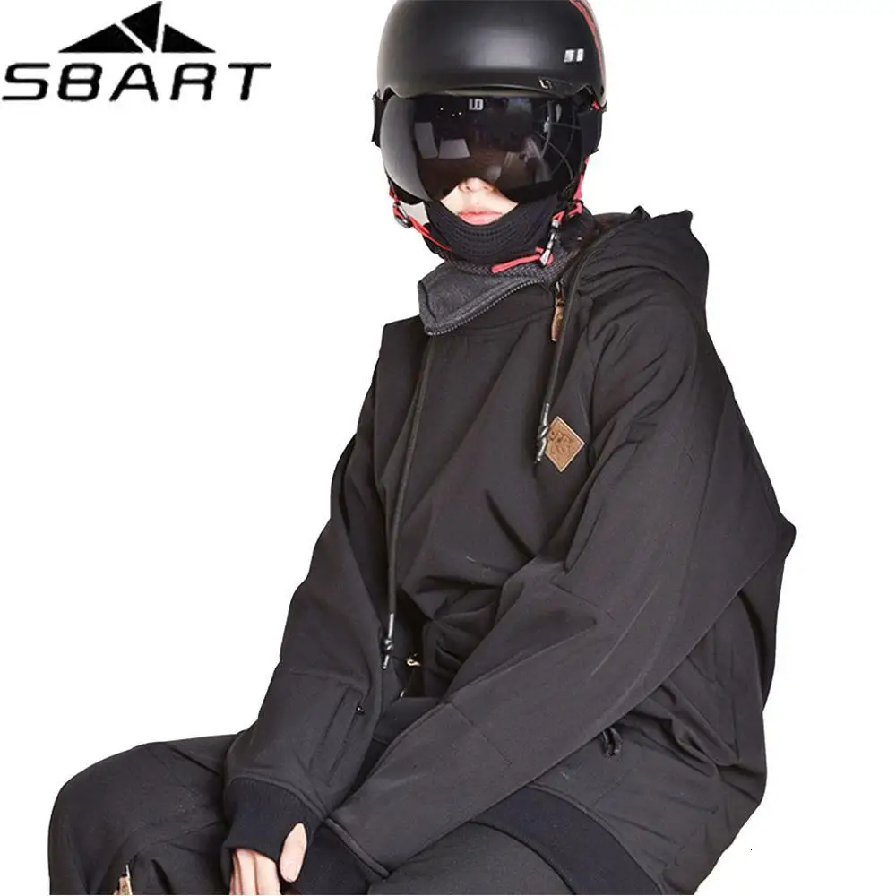 

Зимняя Лыжная куртка SBART с капюшоном, водонепроницаемая лыжная куртка для сноуборда, черная одежда для мужчин и женщин, ветрозащитное дышащ...
