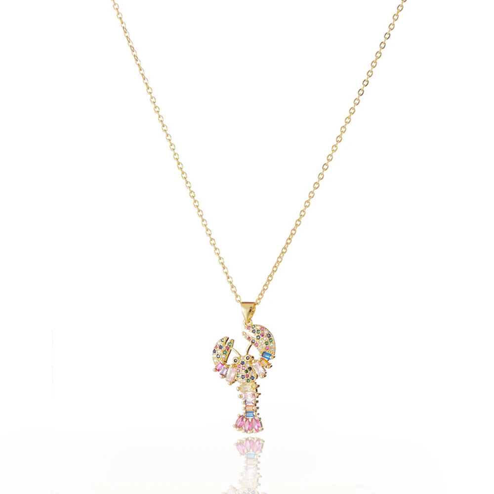 Женское Ожерелье с радужным цирконием разноцветная подвеска в виде сердца из