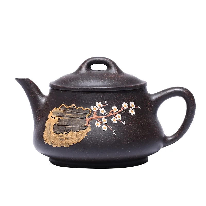 

Yixing purple clay pot famous Handmade Black Diamond teapot