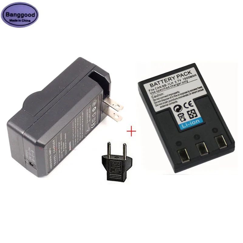 Bateria da Câmera para Canon Lote Banggood 3.7v 1600mah Nb-1lh Nb-1l nb 1lh Nb1l Nb1lh Ixus 300 300a 320 330 400 430 500 v2 v3 1 – 2pcs
