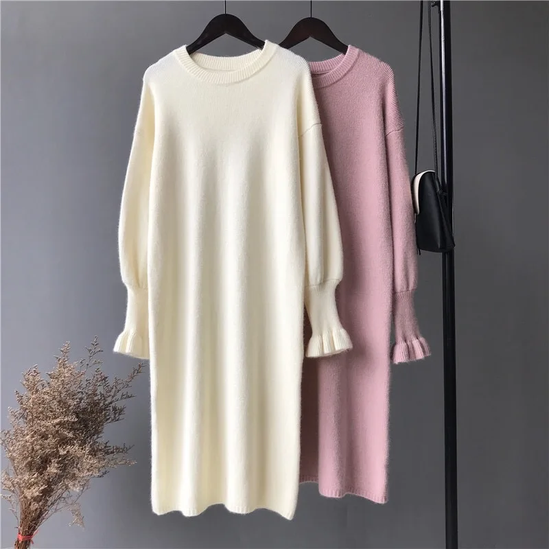 fall sweater dress plus size knitted ladies sweaters new luxury clothes pullover streetwear long sleeve winter women | Женская одежда