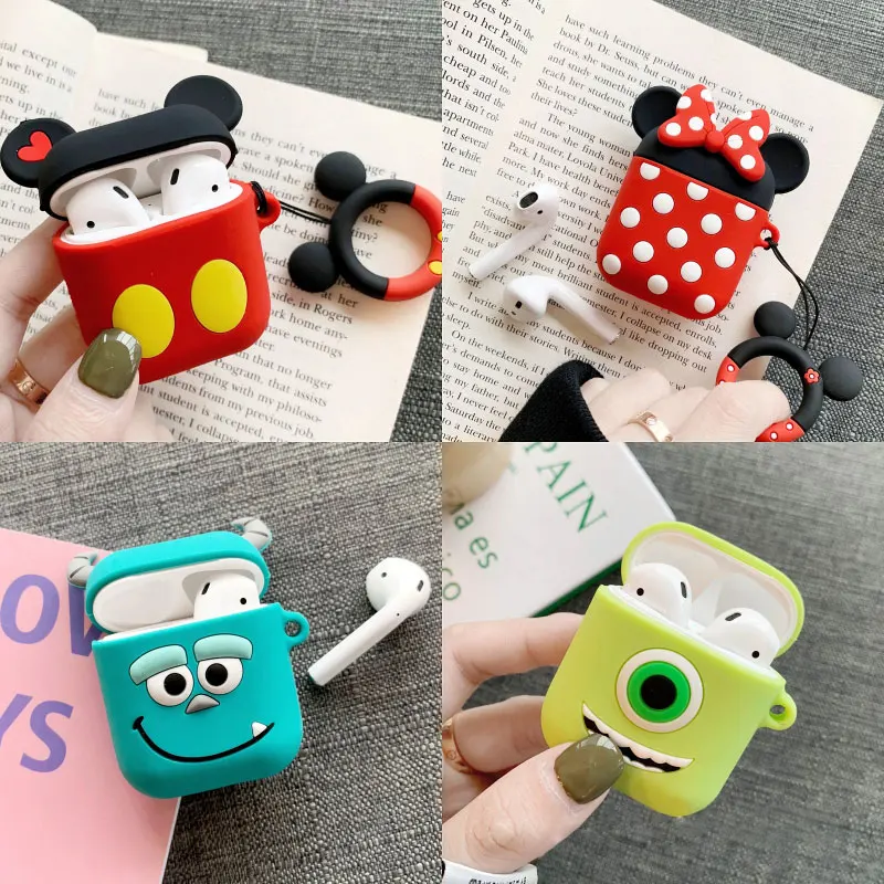 Чехол для AirPods 3D милый мультяшный чехол наушников s Apple Airpods 2 забавные аксессуары