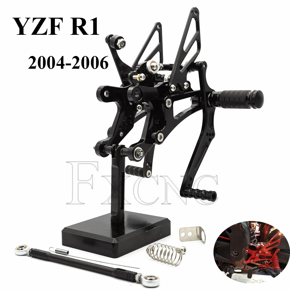 CNC Реверсивный GP Shift Rearset задний Набор для Yamaha YZF R1 04 05 2004 2006 регулируемая ножка Peg