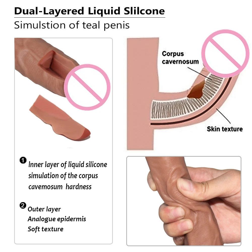 Реалистичный Мягкий Двойной силиконовый фаллоимитатор с присоской поддельный