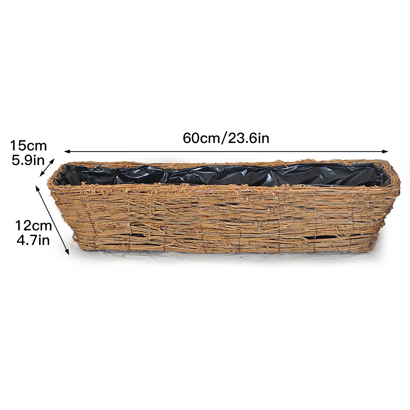 Ручной работы из ротанга Плетеный цветочный горшок для украшения сада