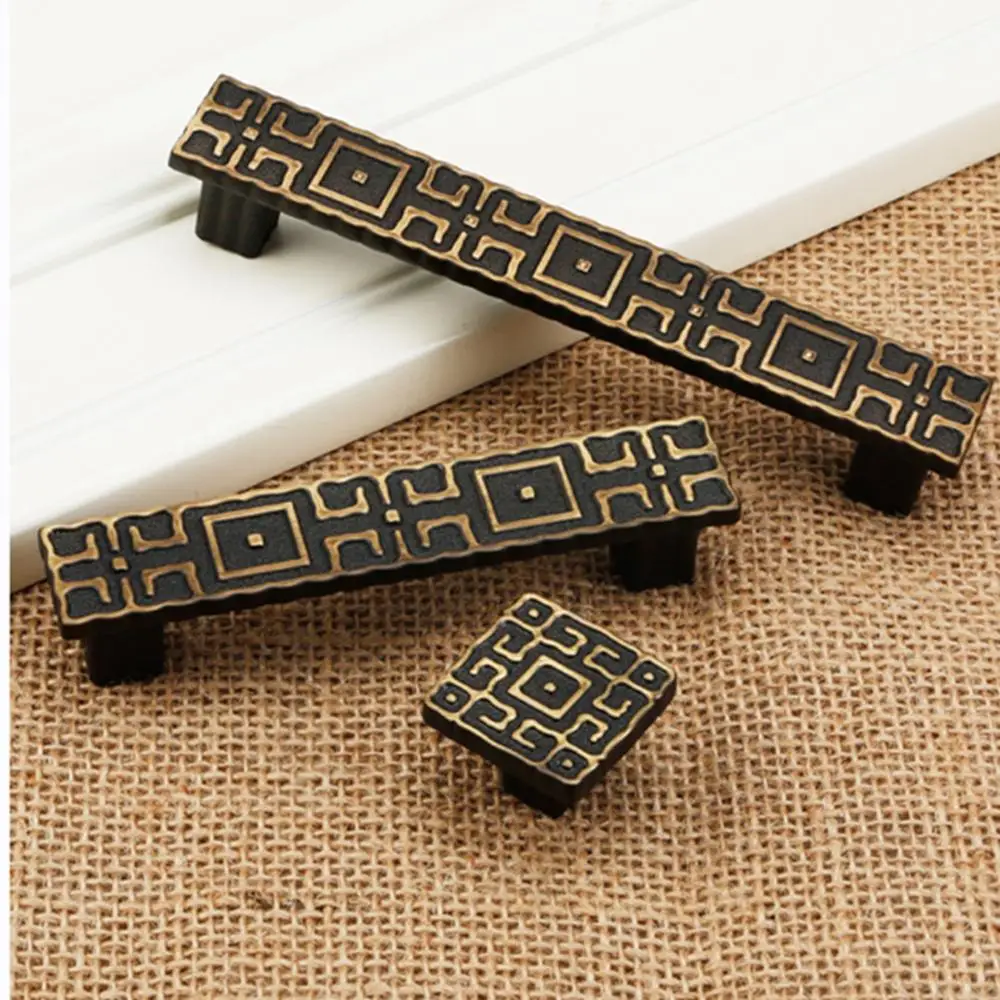 Американские черные и зеленые бронзовые ручки шкафа ручка для ящика мебельная