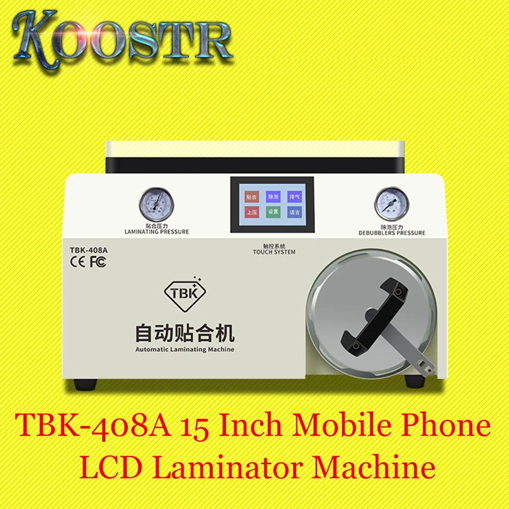 

Newest TBK-408A 15 Inch Vacuum Pump LCD OCA Laminating Machine Debubbler In One Machine For Smart Phone Touch Screen Refurbish