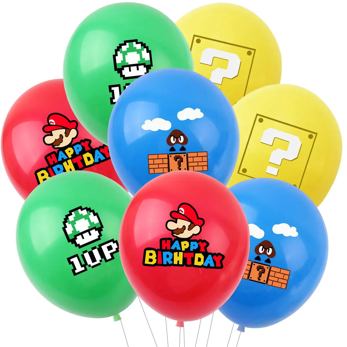 Gioco Cartoon Supermario Bros palloncini in alluminio bambini natale buon compleanno Banner Party