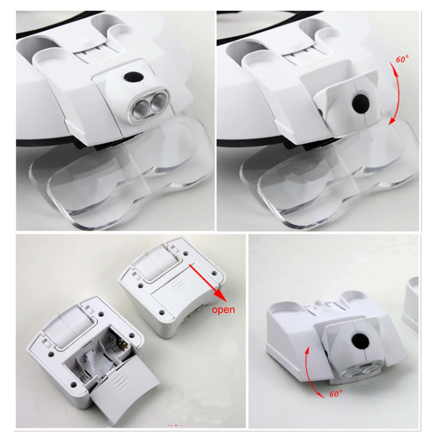 

12PCS Bee Tools Headband Magnifier Head Bee Queen Cage Protective Cover for Sewing Crafts Reading Beekeepers Beekeeping