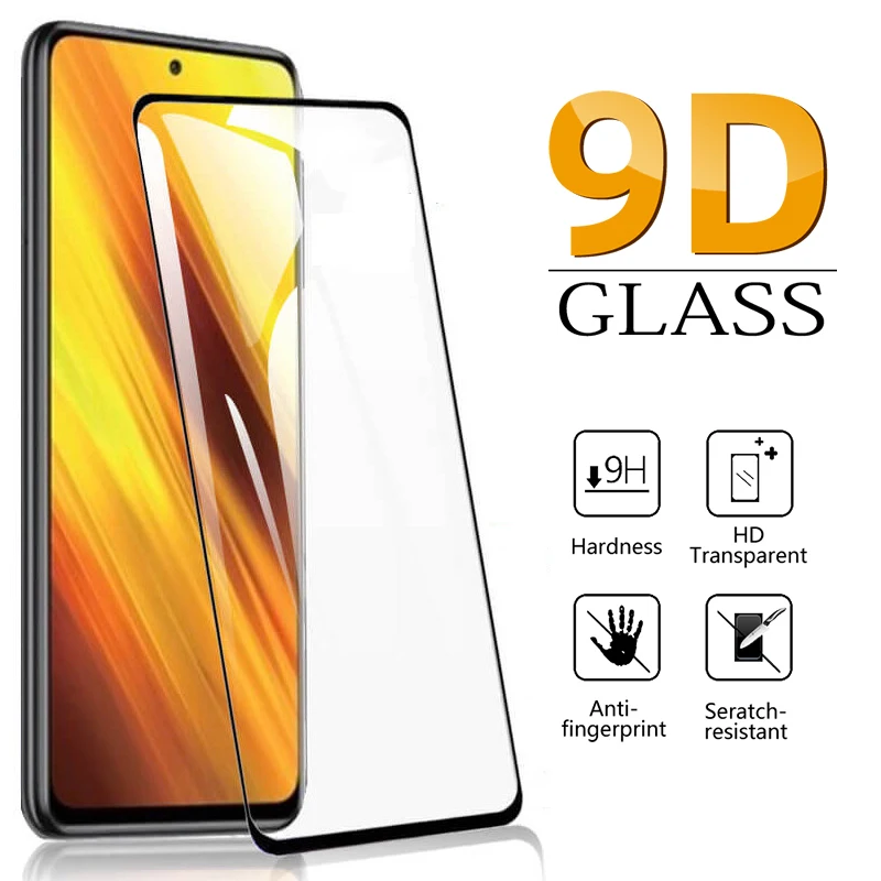 Закаленное стекло 9D для Xiaomi Redmi Note 9 8 10 Pro 10s Poco X3 NFC M3 F3 F1 8T 9s 7A 8A 9C 9A Mi 9T Lite защитная