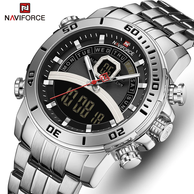 

Часы NAVIFORCE Мужские кварцевые, водонепроницаемые, с хронографом