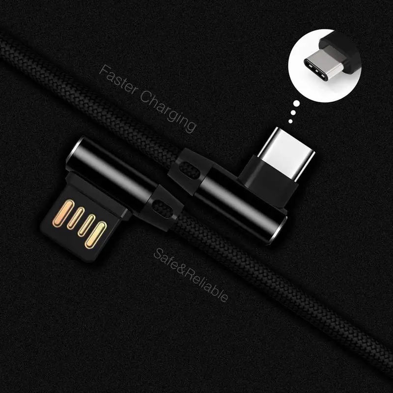 USB Type C to 3.0 Cable Fast Charge Double 90-Degree Interface Sided USB-C for Samsung S8 Note 8 LG V20 G6 G5 | Электроника