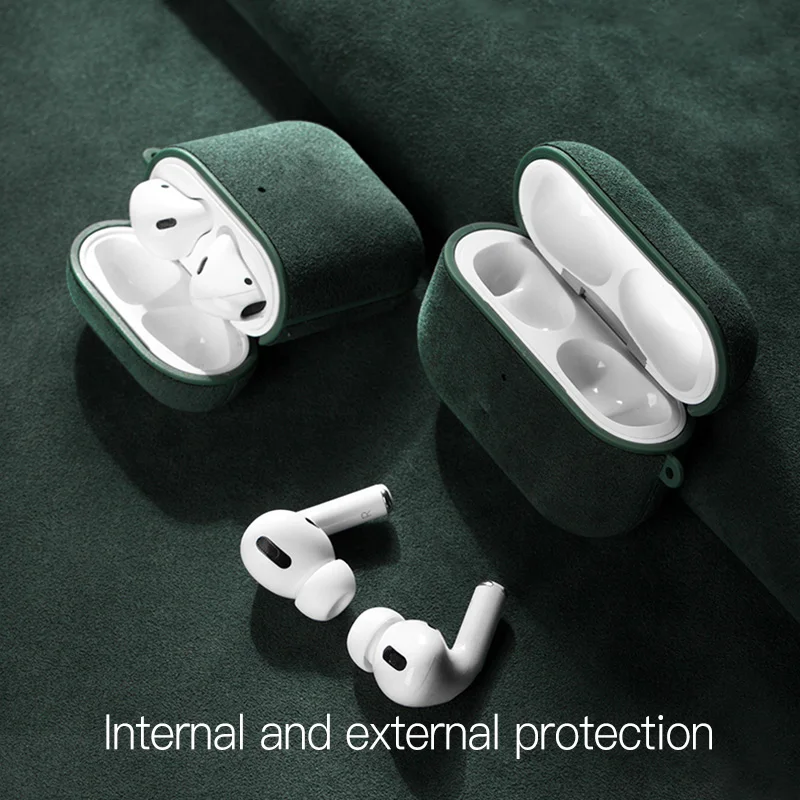 Чехол для наушников AirPods Pro с алькантарой чехол беспроводной зарядки 1 2