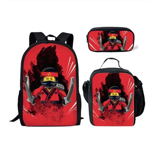 3pcs/Set Kids Mochila Cartoon Ninjago Backpack For Children Teenagers School Rucksack Girls Boys Bags | Багаж и сумки