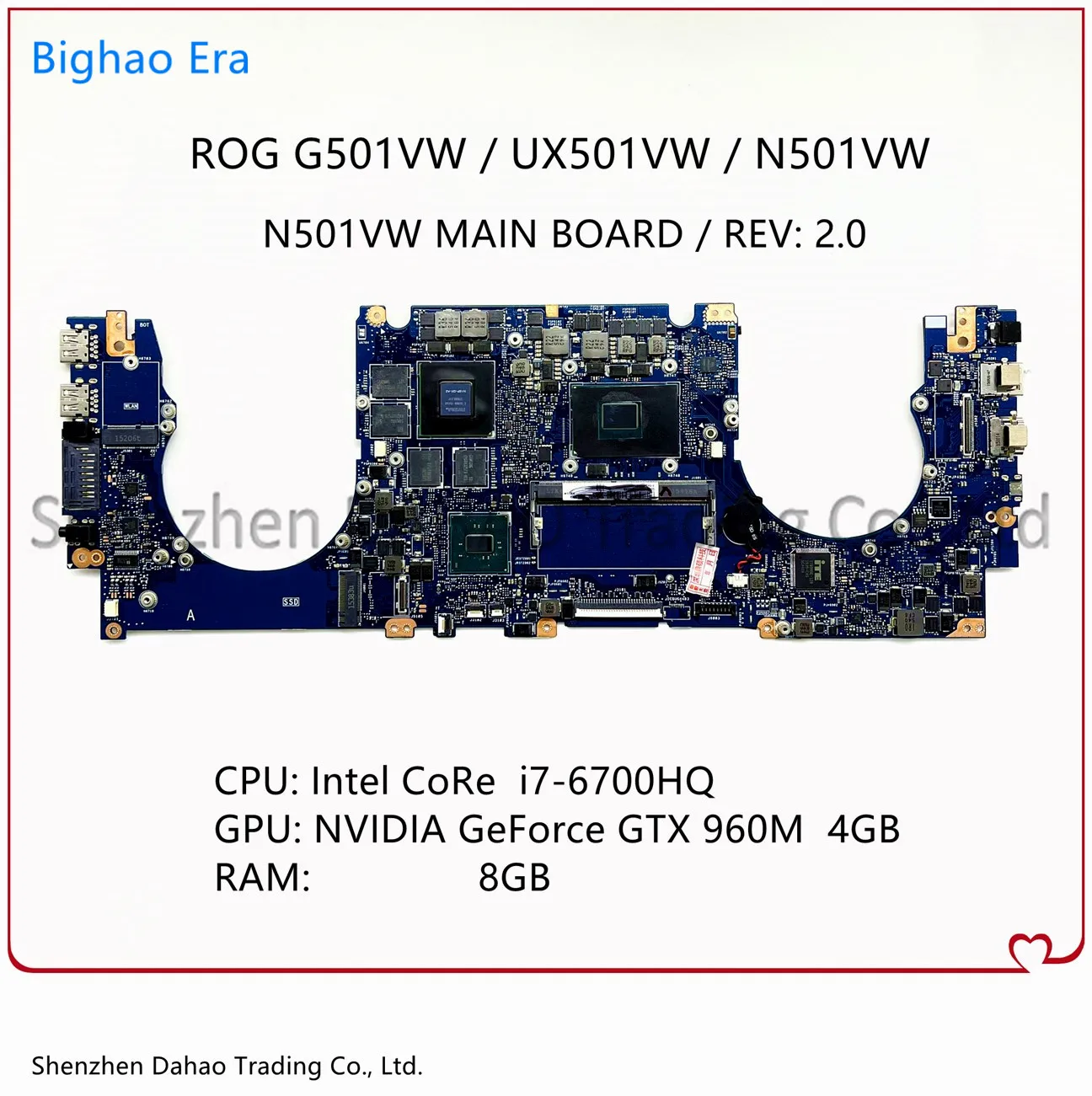 

Материнская плата для ноутбука N501VW материнская плата Asus ROG G501VW UX501VW с процессором i7-6700HQ GTX960 4GB-GPU 8GB-RAM 100% полностью протестирована
