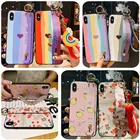 Мягкие чехлы с рисунком радуги для Samsung Galaxy S8 S9 S10 S20 FE S21 Ultra Plus A12 A32 5G A52 A72, чехол с ремешком на запястье для телефона