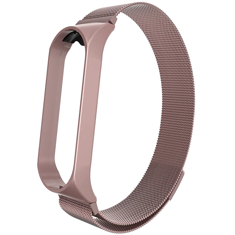 rose gold Mi Band 4 ремешок обновленный Магнитный Миланский Браслет из нержавеющей стали роскошный ремешок на запястье для MiBand 4/3 умный Браслет - Цвет: rose gold