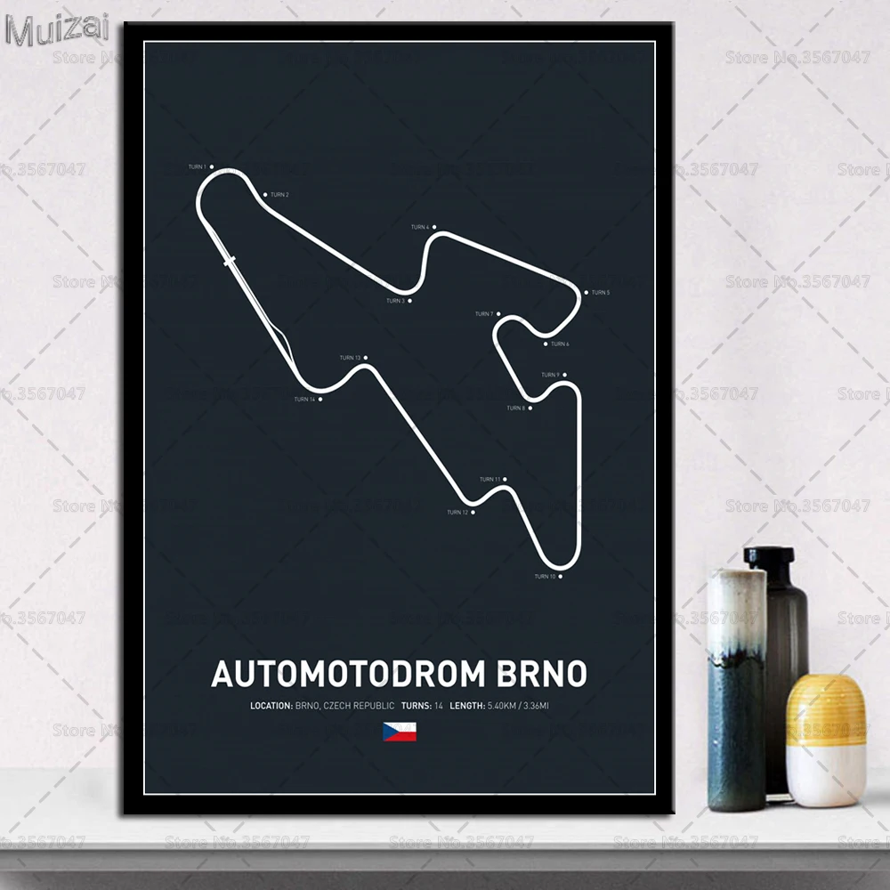 Художественный плакат гоночный парк Zandvoort F1 схема трассы Картина на холсте ретро